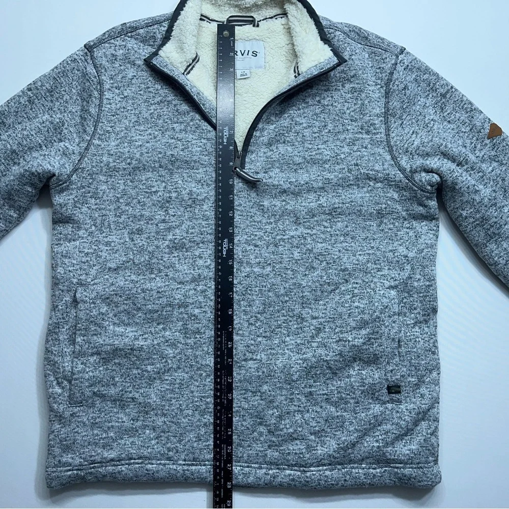 Orvis Sherpa Lined 1/4 Zip Pullover Mens Size Large Heathered Gray Fisherman